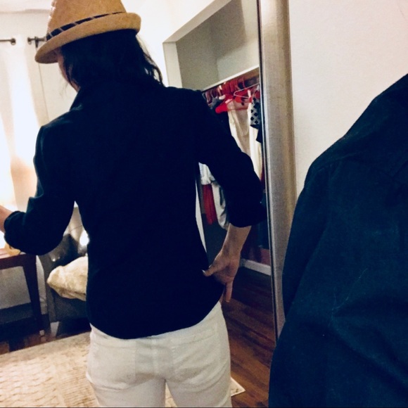 Banana Republic Black Fitted Button Down Shirt S - Picture 3 of 6